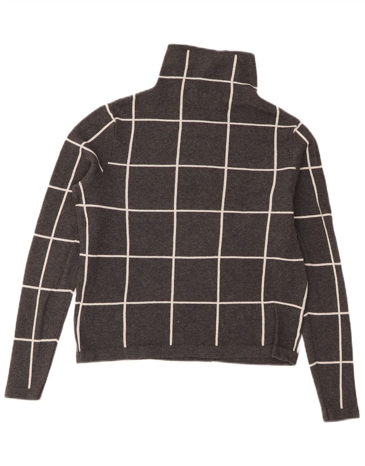 Damski sweter z golfem Warehouse UK 8 w małą szarą kratkę
