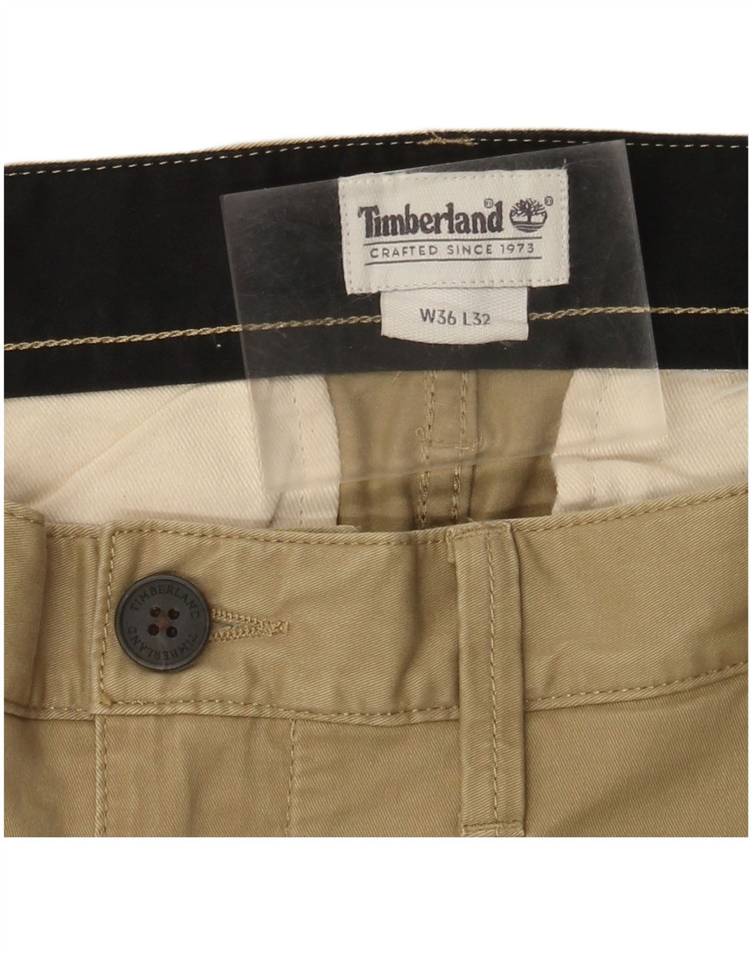 Męskie proste spodnie chino Timberland W36 L32 Khaki