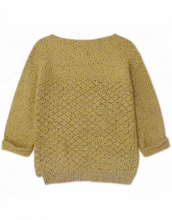 Damski sweter z 3/4 rękawami i dekoltem w łódkę Fat Face UK 12 Średni żółty