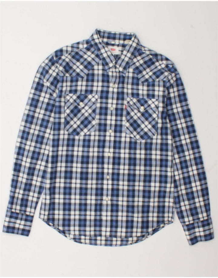 Koszula męska Levi's w małą niebieską kratkę, bawełniana