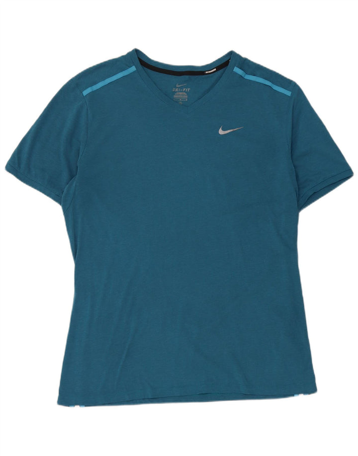 Męski T-shirt Nike Dri Fit, duży, niebieski, poliester