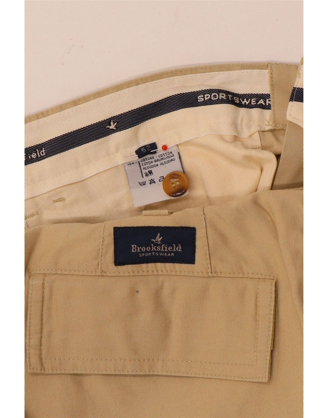 Męskie spodenki cargo Brooksfield IT 52 XL W38 beżowa bawełna