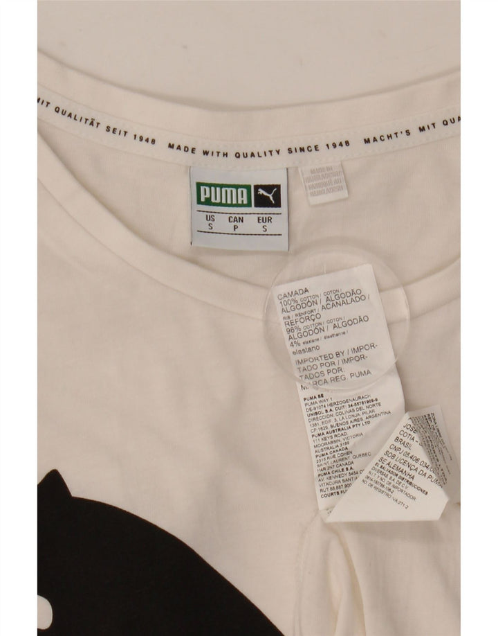 Męska koszulka z grafiką Puma, mała, biała, bawełniana
