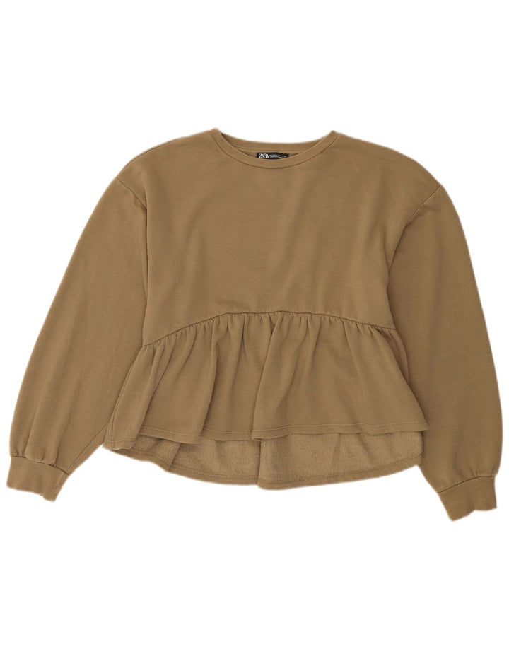 Bluza damska Zara Sweter UK 10, mała, bawełniana khaki