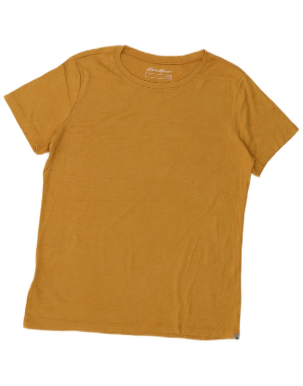 Eddie Bauer Womens T-Shirt Top UK 18 XL Yellow Cotton
