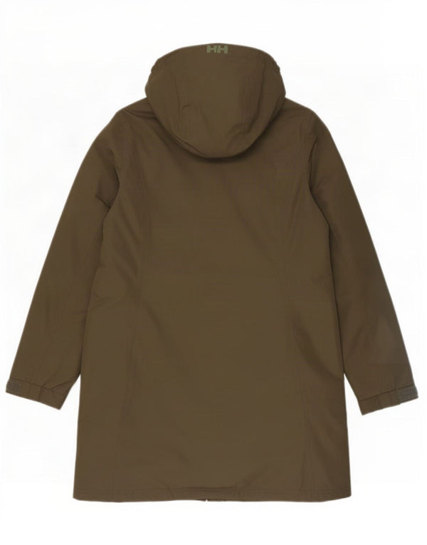 Damski ocieplany płaszcz z kapturem Helly Hansen UK 14, średni khaki, poliester