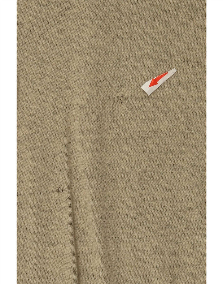 Męski sweter Calvin Klein z zamkiem błyskawicznym, średniej wielkości beżowy, bawełniany w plamki