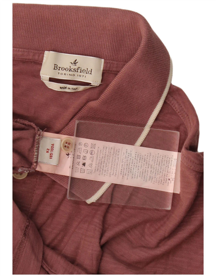 Męska koszulka polo Brooksfield IT 52, duża, bordowa, bawełniana, klasyczna
