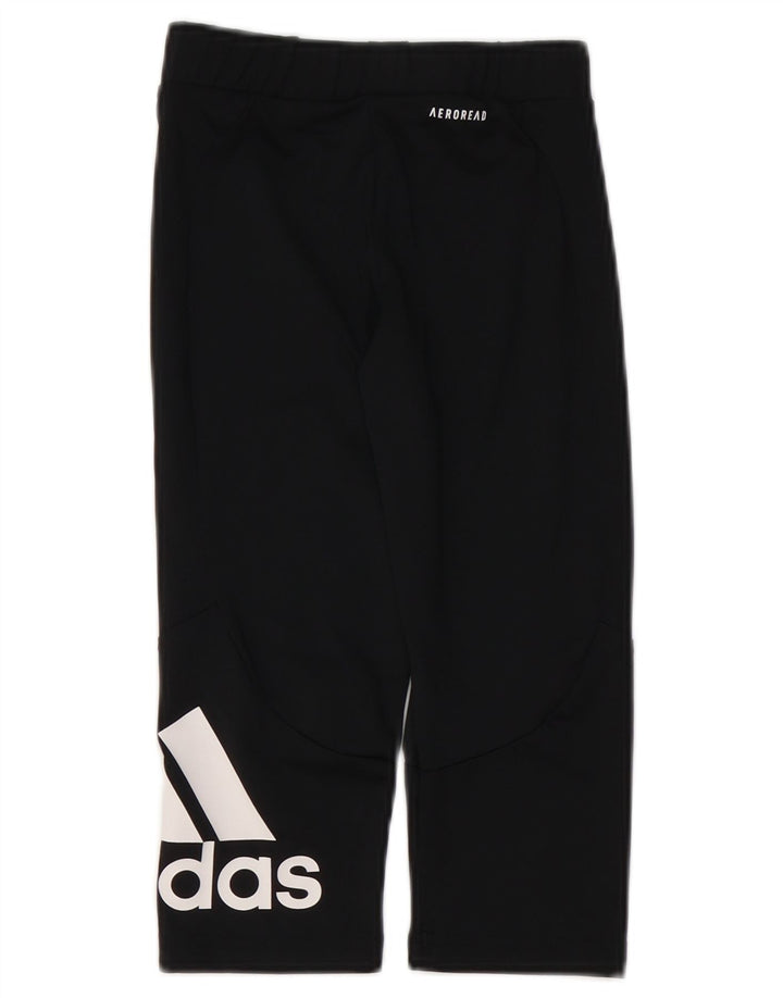 Dziewczęce legginsy ADIDAS Aeroready Graphic 9-10 lat, czarny poliester