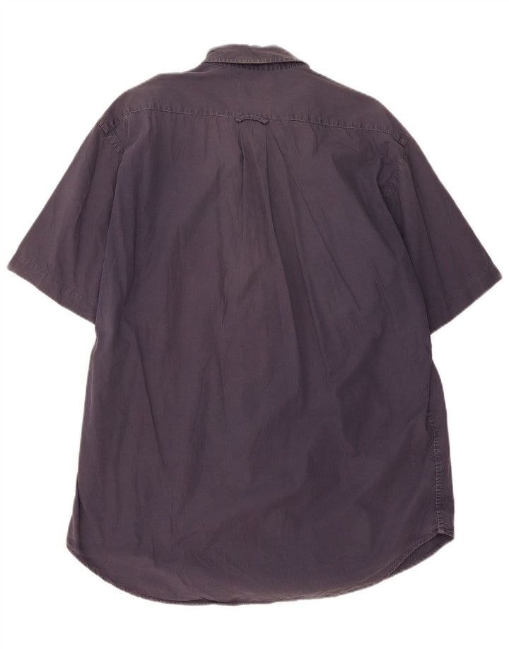 NORTH SAILS Mens Short Sleeve Shirt Large Navy Blue Cotton