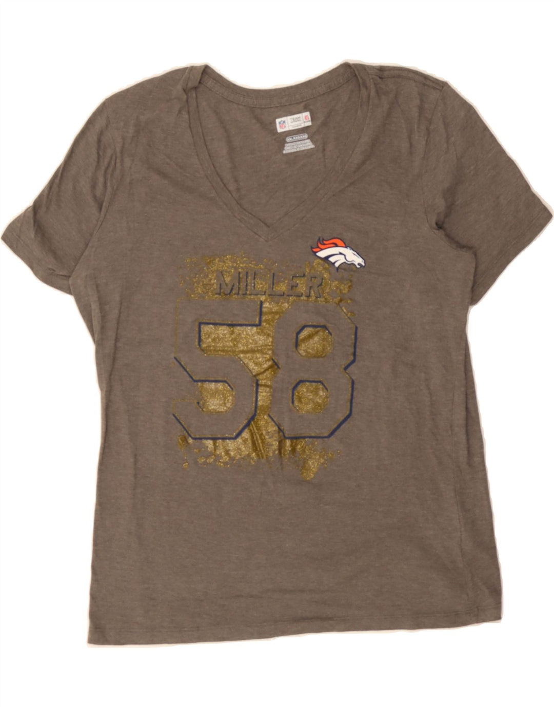 NFL Womens Graphic T-Shirt Top UK 20 2XL Grey Polyester Vintage NFL and Second-Hand NFL from Messina Hembry 