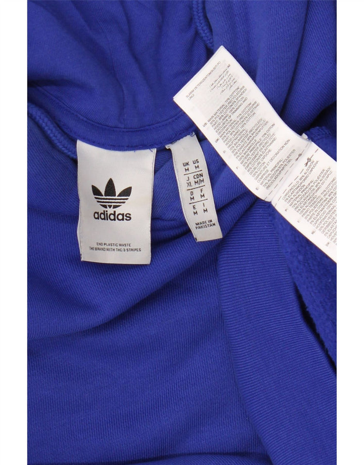 Adidas Męska bluza z kapturem, średnia niebieska, bawełniana