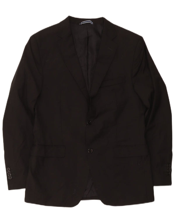 Męska marynarka zapinana na 2 guziki Massimo Dutti EU 54 XL, czarna wełna