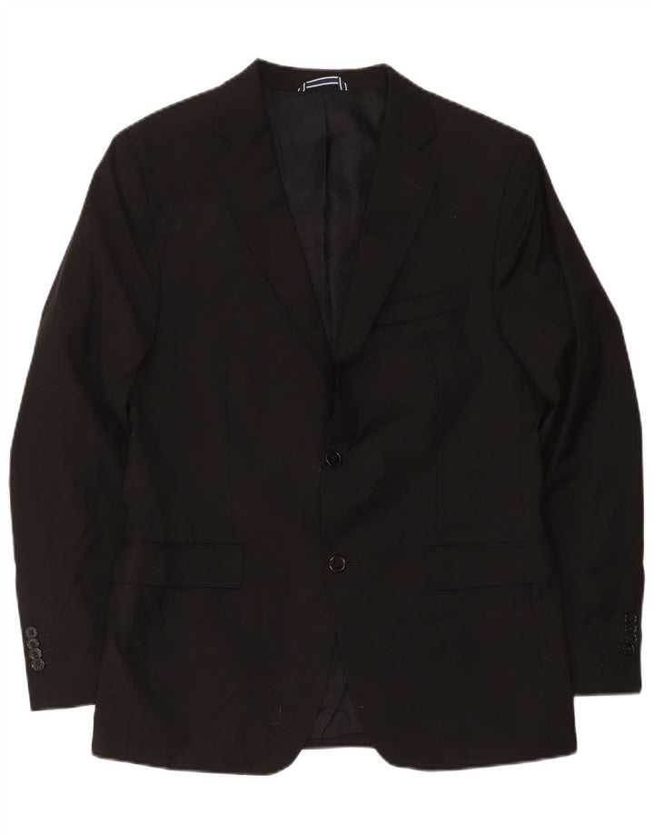 Męska marynarka zapinana na 2 guziki Massimo Dutti EU 54 XL, czarna wełna