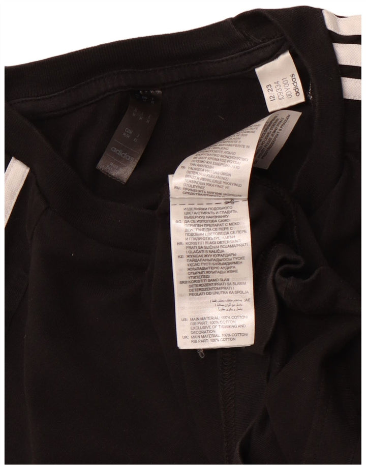 T-shirt męski ADIDAS Top, średni czarny, bawełniany