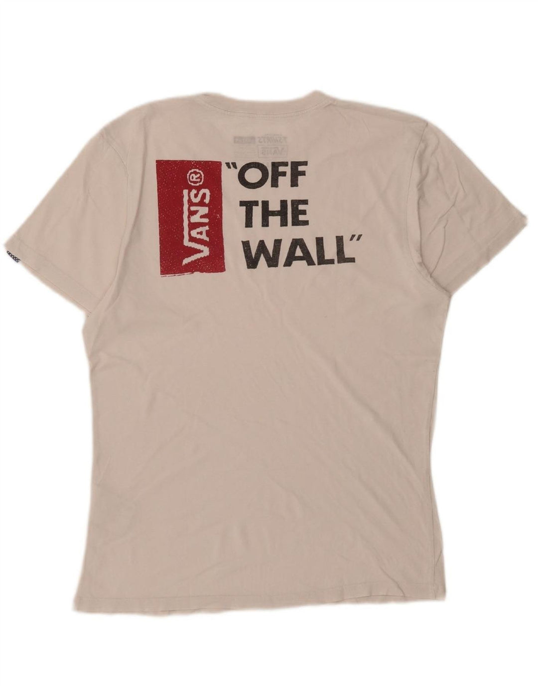 VANS Mens Custom Fit Graphic T-Shirt Top Medium White Cotton