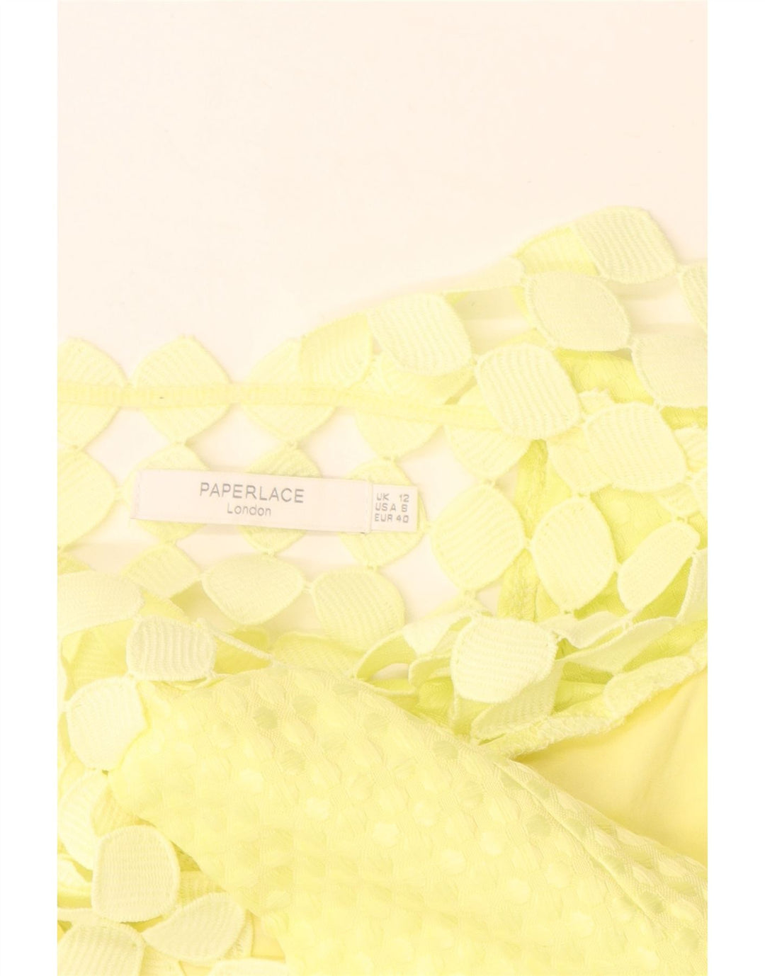 Damska sukienka o linii A bez rękawów Paperlace UK 12 Średni żółty poliester