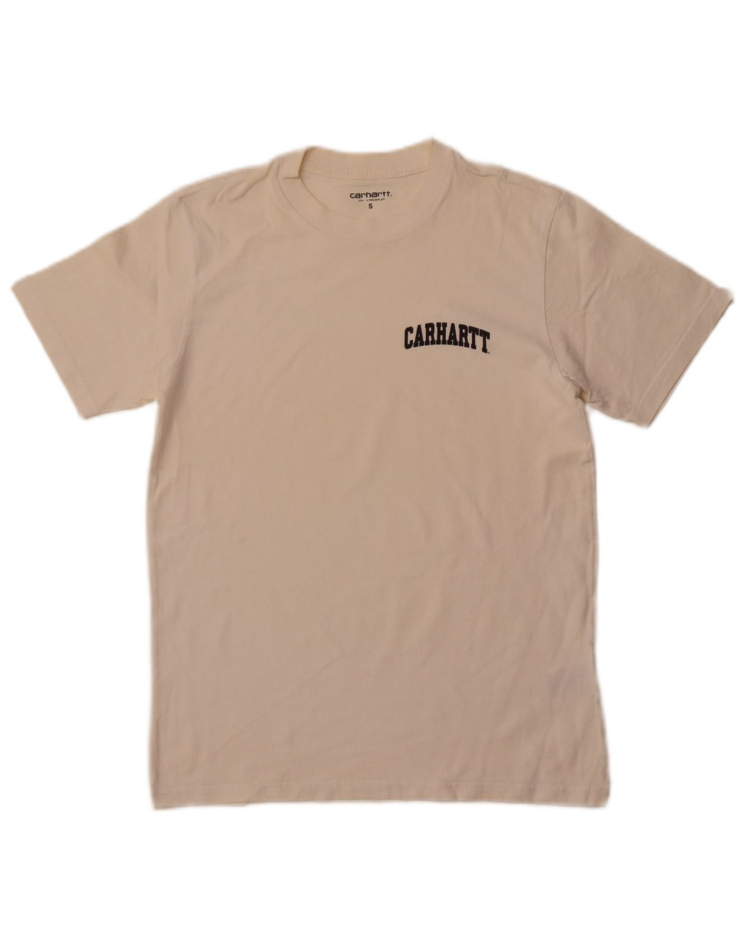 Męski T-shirt z grafiką CARHARTT, mały, złamanej bieli, bawełniany