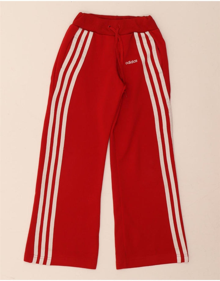 Spodnie dresowe Adidas dziewczęce 7-8 lat, czerwone, poliestrowe