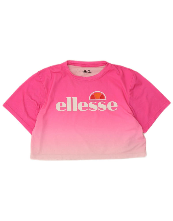 Damska koszulka Ellesse Crop Graphic Top UK 14 w kolorze średniego różu
