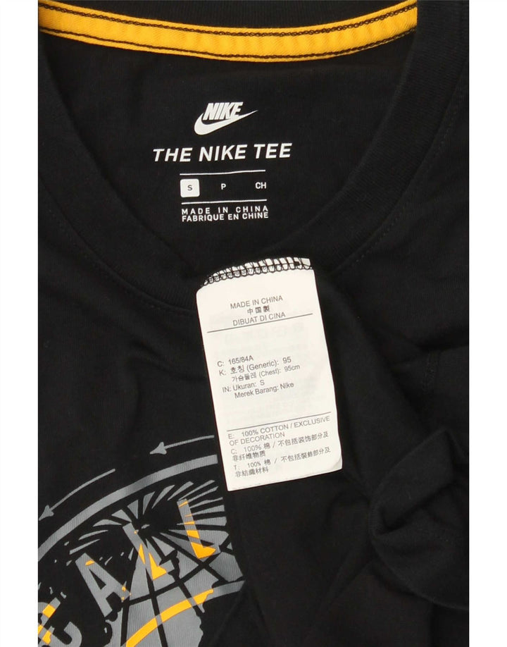 Męski T-shirt z grafiką Nike, mały, czarny, bawełniany