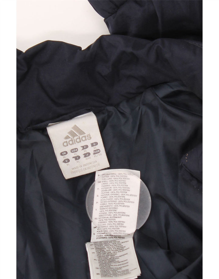 Męska ocieplana kurtka Adidas UK 42 XL granatowa, poliestrowa