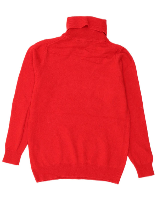 Crew Clothing Damski sweter z wywijanym dekoltem, UK 12, wełna Merino w kolorze średnio czerwonym