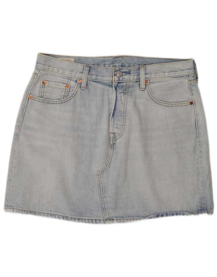 Damska mini spódniczka dżinsowa Levi's W32, duża niebieska bawełna