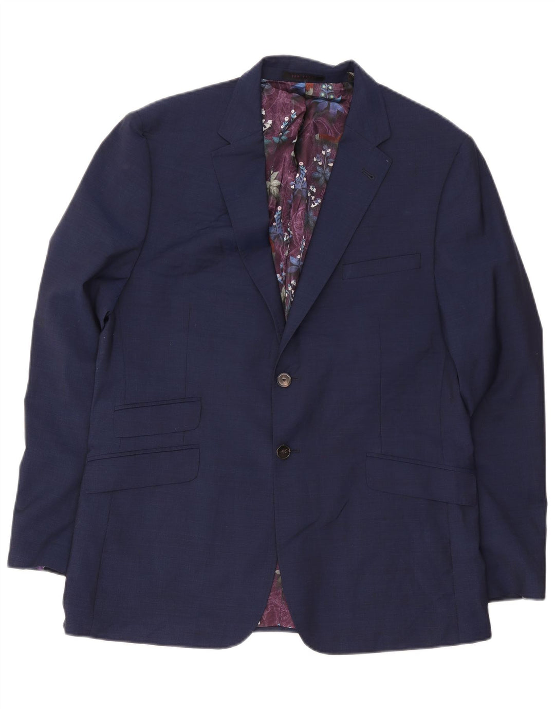 Ted Baker Męska marynarka zapinana na 2 guziki UK 44 2XL Granatowa wełna