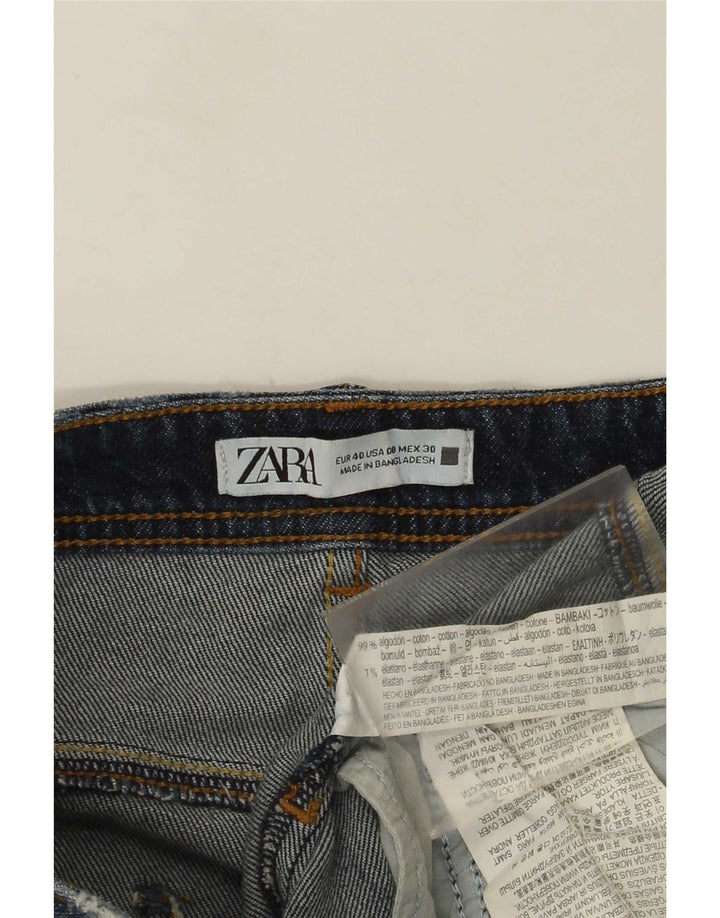 Damskie jeansy Zara w trudnej sytuacji, EU 40 Medium W30 L28, niebieska bawełna