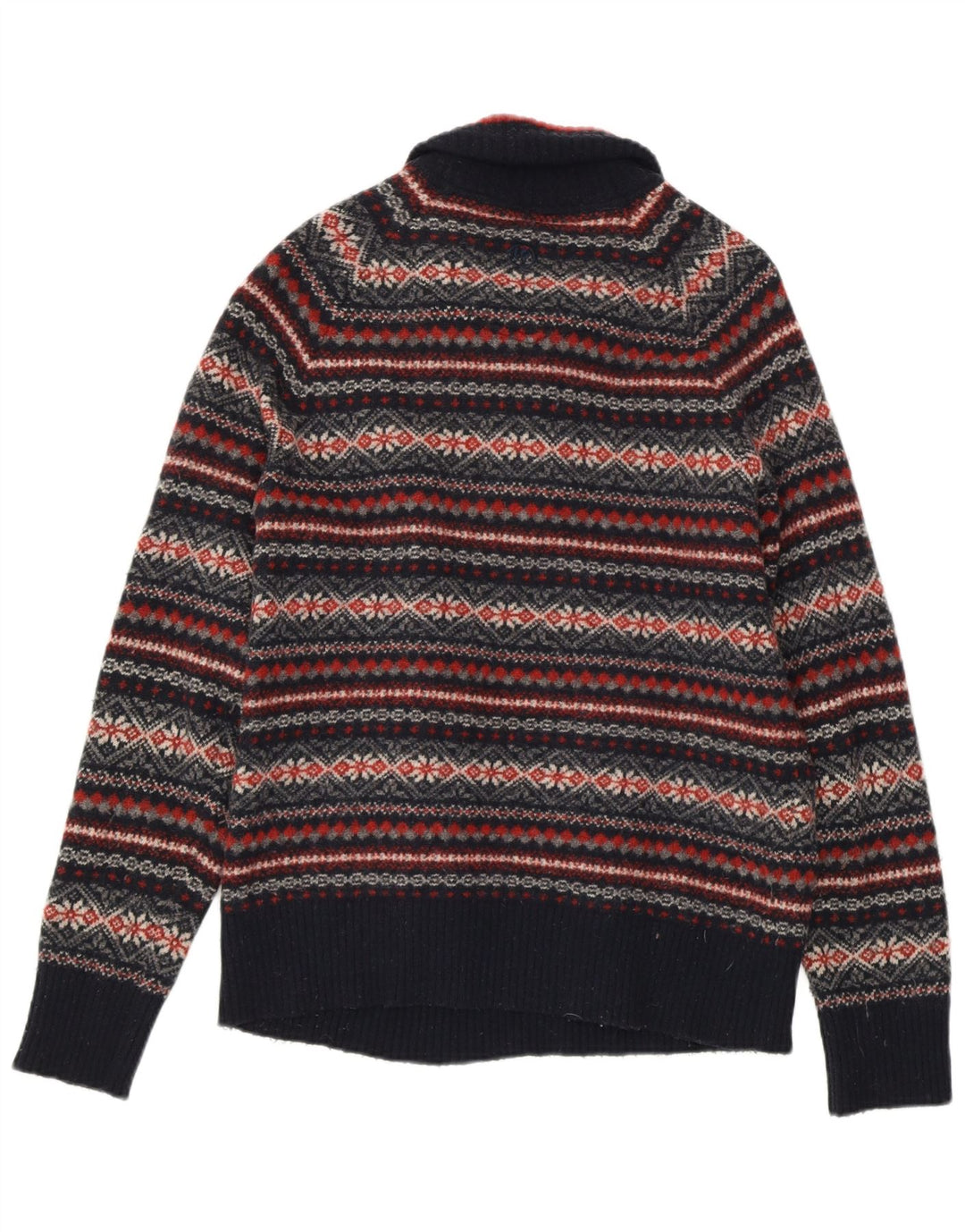 Damski sweter zapinany na zamek FAT FACE UK 14 Średni granatowy Fair Isle