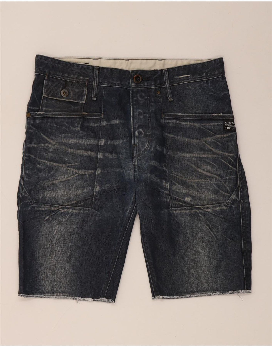 Męskie spodenki jeansowe G-Star W31 Średni granatowy, bawełniany