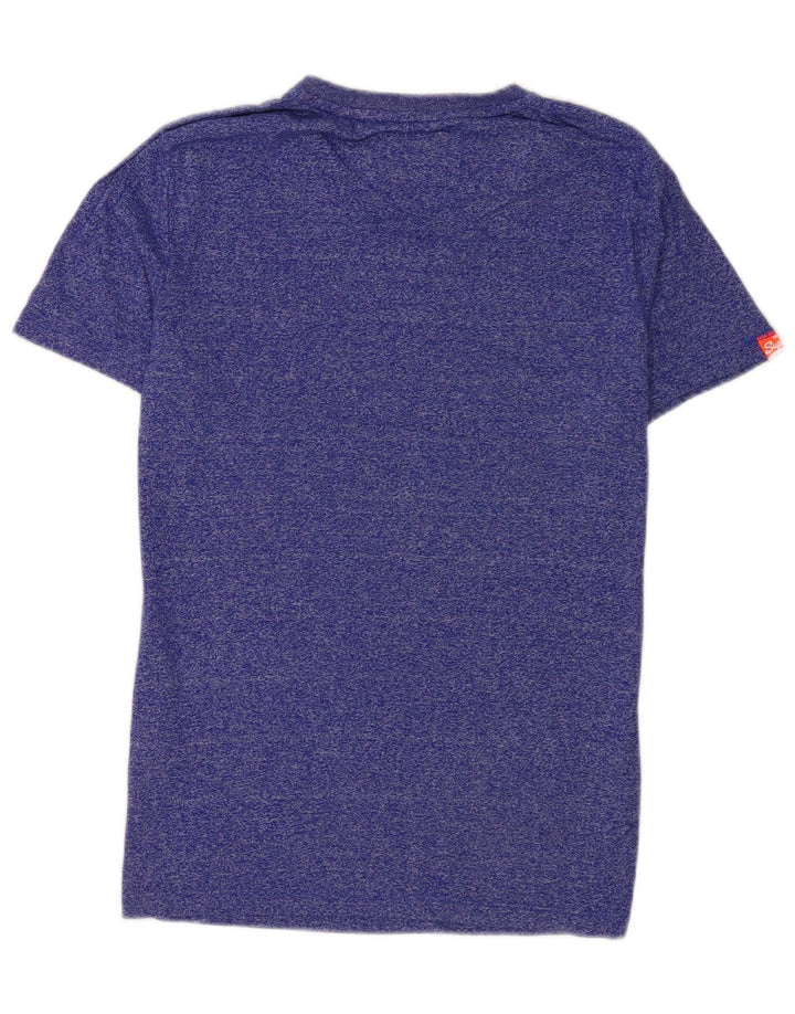 T-shirt męski Superdry, mały, niebieski, bawełniany w cętki