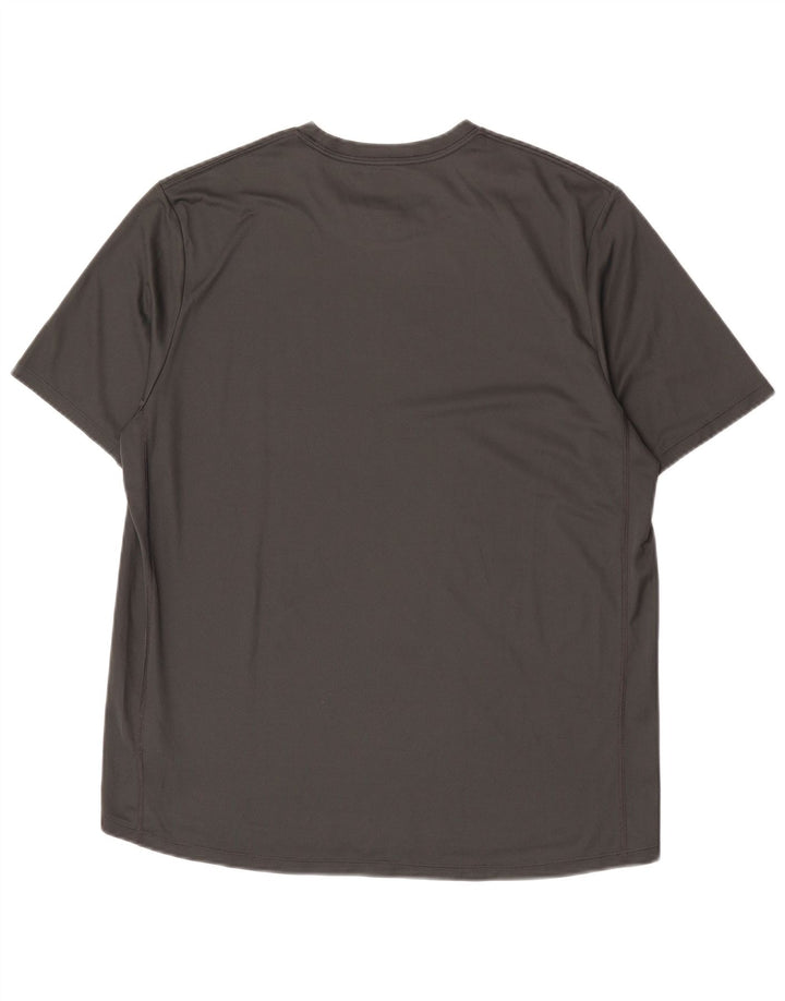 Męski T-shirt z grafiką Nike Dri Fit, duży, szary, poliestrowy