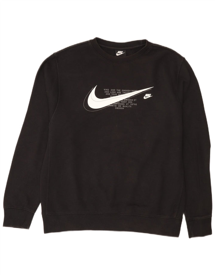 Męska bluza Nike Graphic o regularnym kroju, duża, czarna, bawełniana