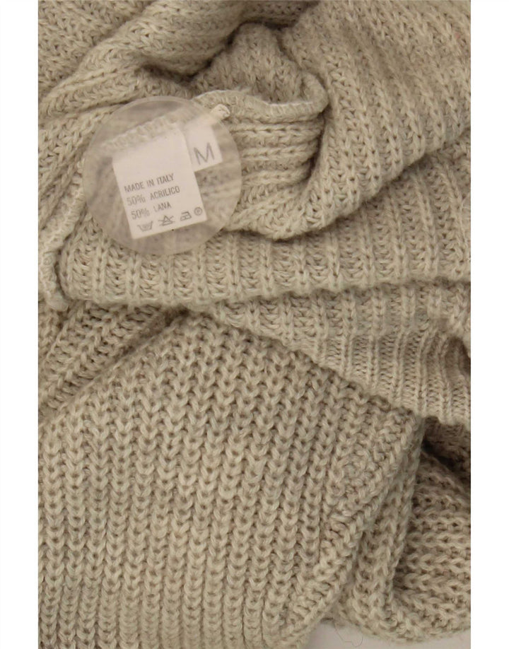 Sweter męski w stylu vintage, średnioszary, akrylowy