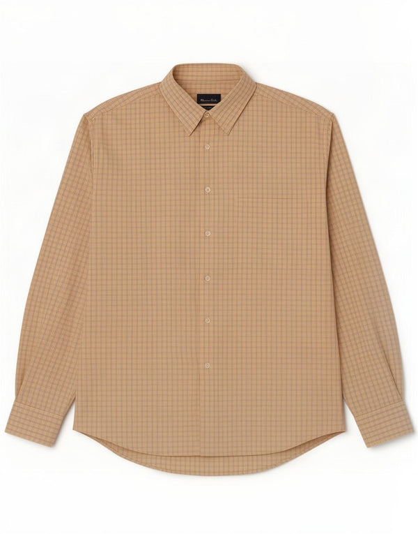 Koszula męska Massimo Dutti rozmiar 42, duża, żółta bawełniana krata