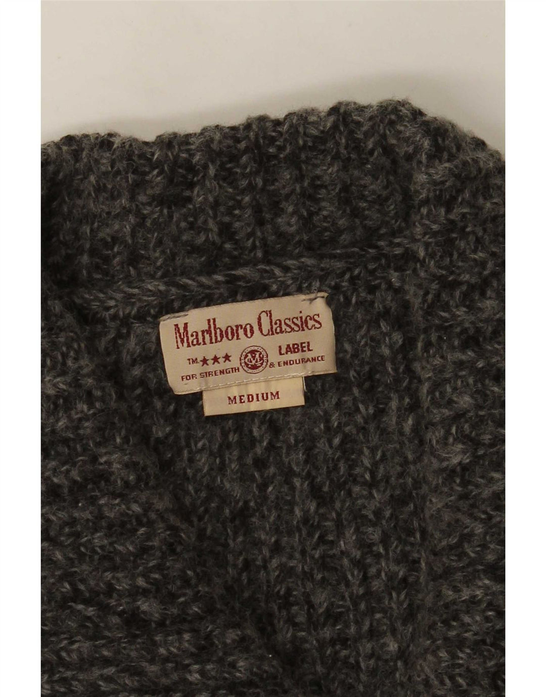 Damski sweter rozpinany Marlboro Classics Crop Cardigan UK 14 Średni szary nakrapiany