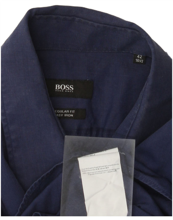 Koszula męska Hugo Boss o regularnym kroju, rozmiar 41, duża, granatowa, bawełniana