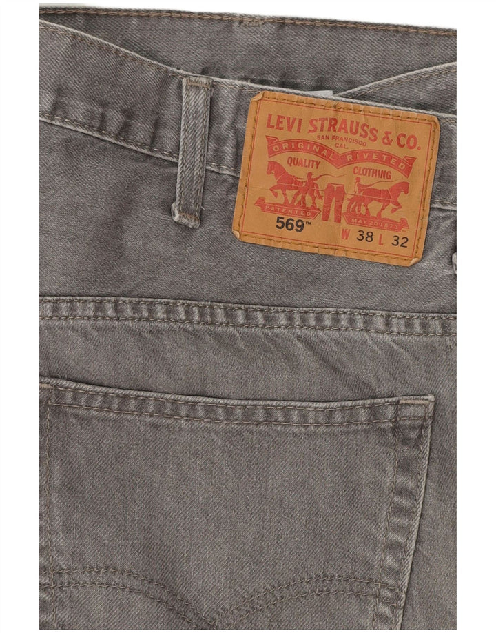 Męskie dżinsy Levi's 569 Luźne W38 L29 Szara bawełna