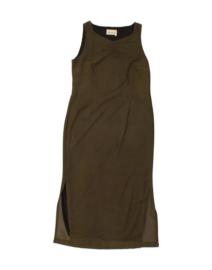 VINTAGE Womens Sleeveless Maxi Dress UK 14 Medium  Green Polyester Vintage Vintage and Second-Hand Vintage from Messina Hembry 