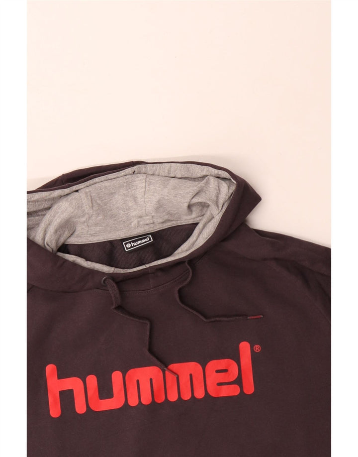 Męski sweter z kapturem i grafiką HUMMEL XL, czarny, bawełniany