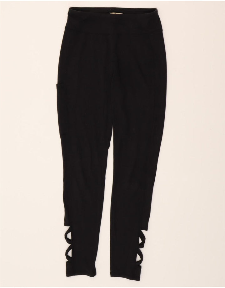 HOLLISTER Womens Leggings UK 8 Small Black Cotton
