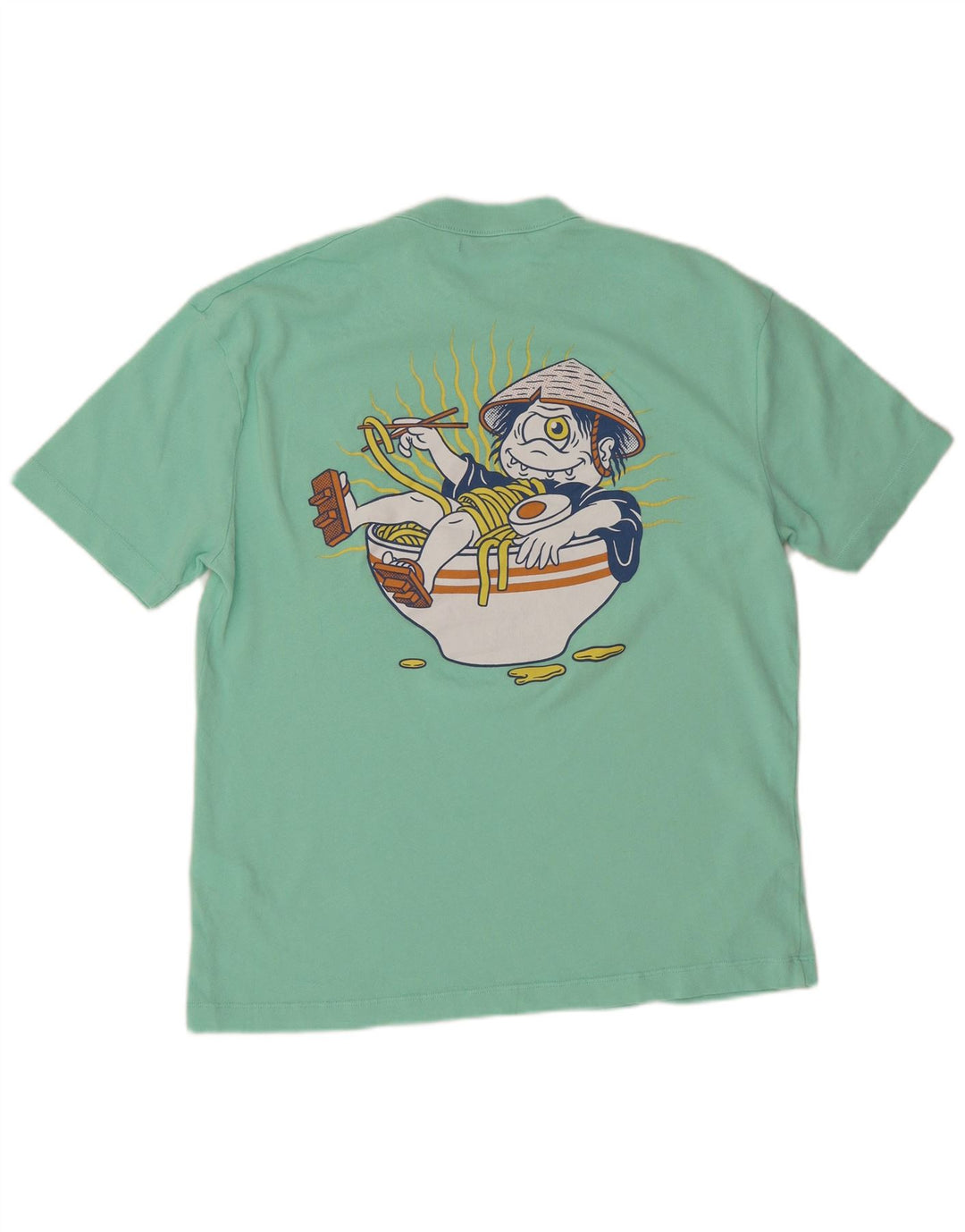 Męski T-shirt z grafiką Zara. Średni zielony bawełniany