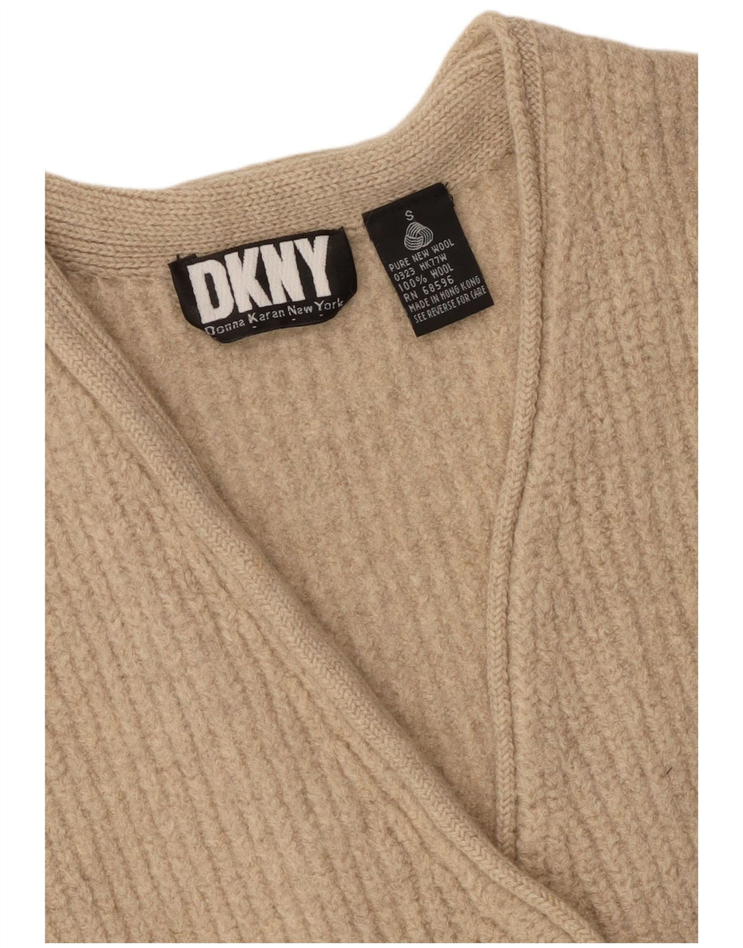 Damski sweter oversize Dkny UK 10 Small Beżowa wełna