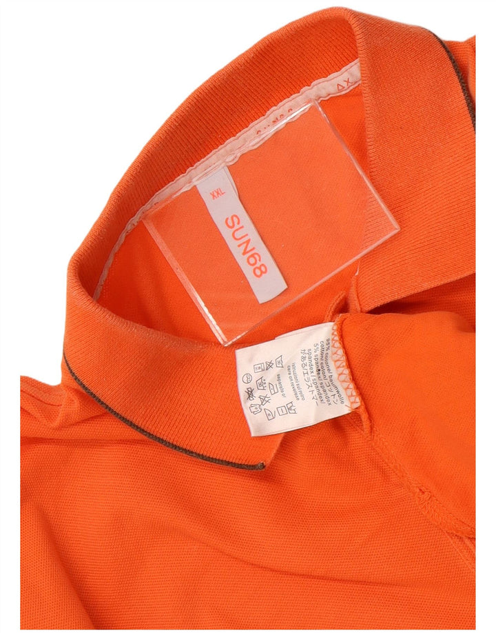 Męska koszulka polo Sun68 2XL Pomarańczowa, bawełniana