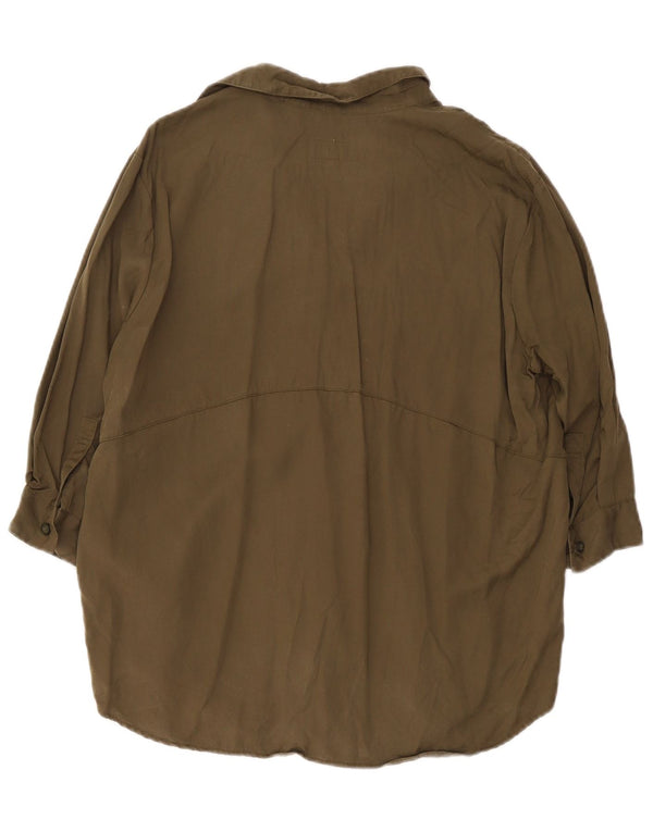 Damska koszula oversize Jack Wills z rękawem 3/4, UK 6 XS Khaki Lyocell