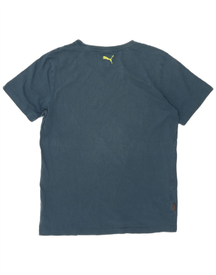 Męski T-shirt z grafiką Puma, średni niebieski