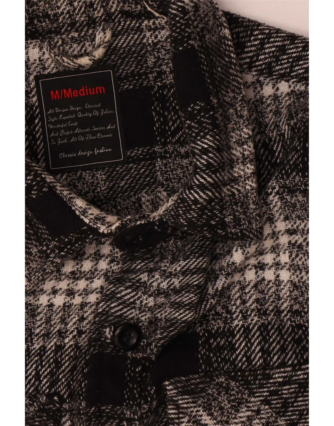 Męska koszula wierzchnia w stylu vintage, flanelowa, średnia, czarna, bawełniana krata