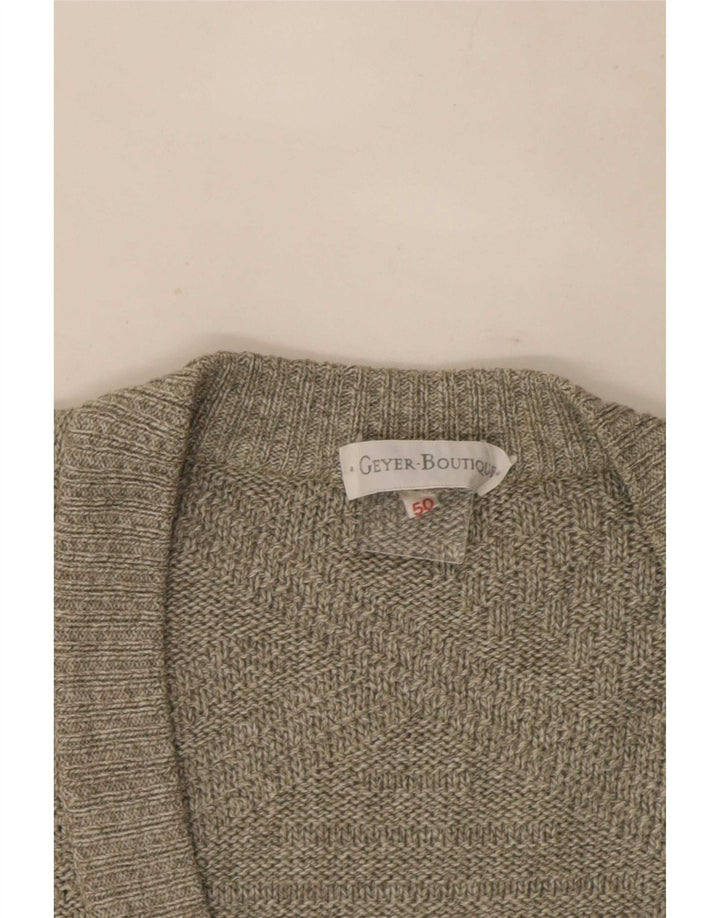 Sweter męski rozpinany w stylu vintage IT 50, duży, szary